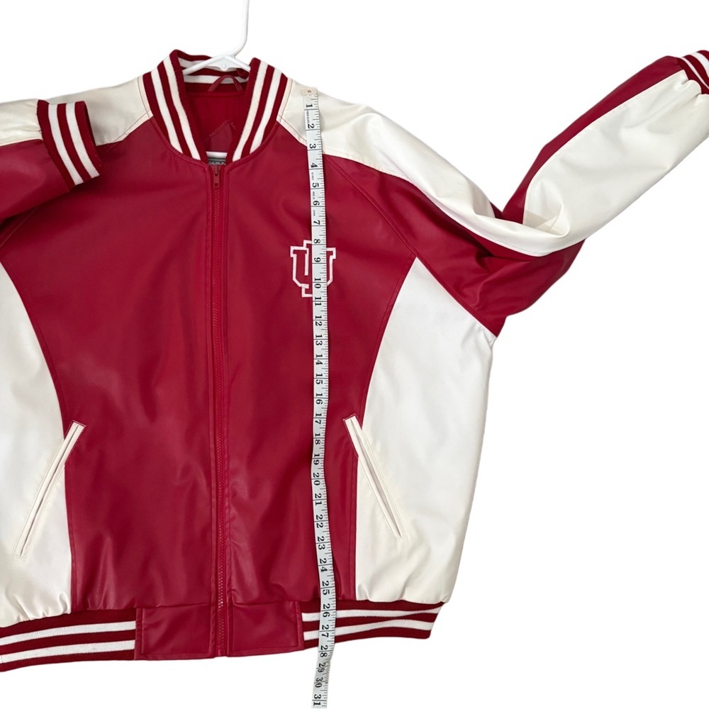 Vintage Steve & Barry's Indiana University Embroidered Leather Varsity Jacket - Picture 11 of 12
